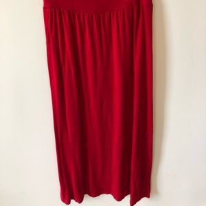 Red maxi skirt